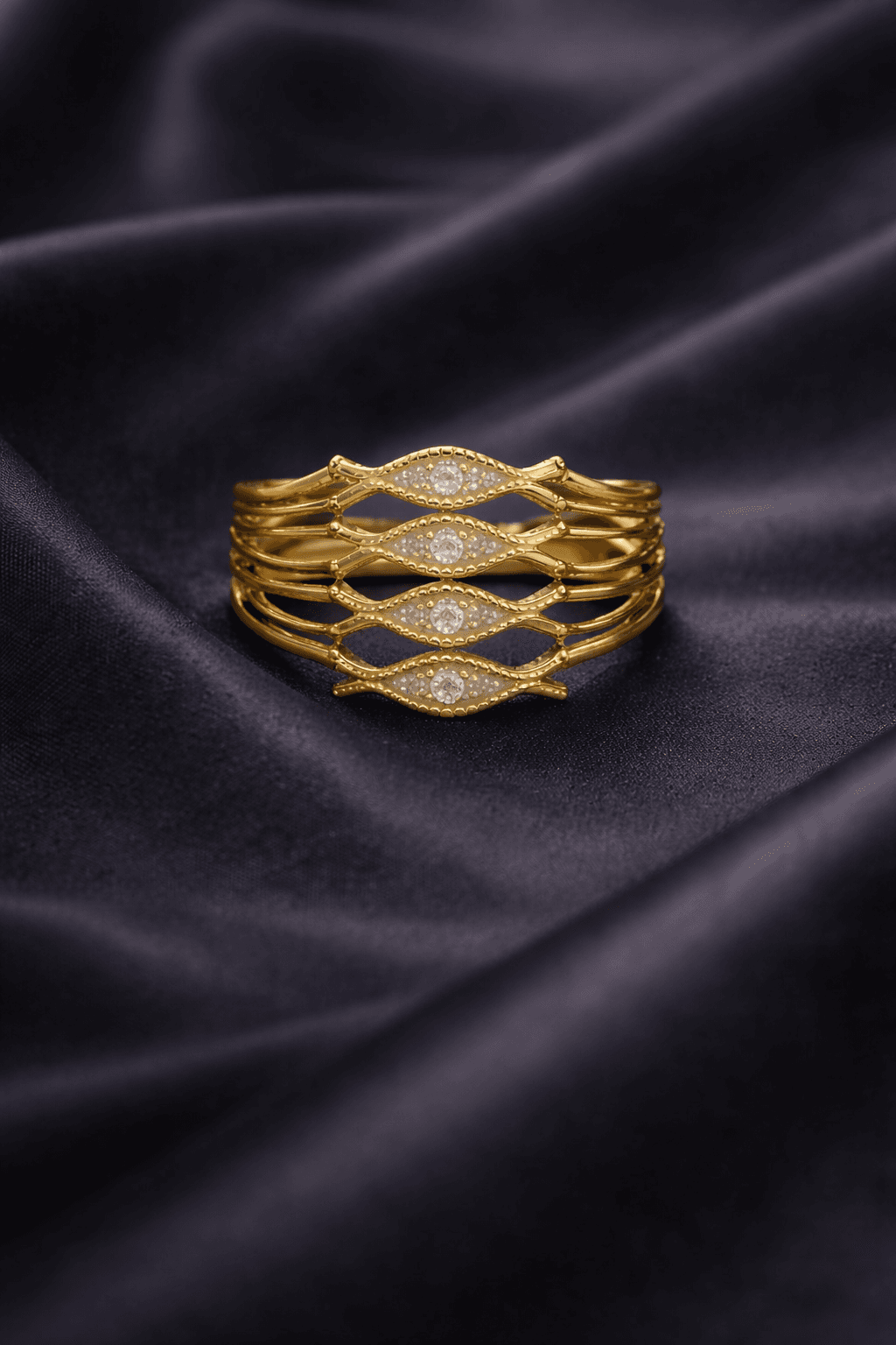 Diamond ring on silk